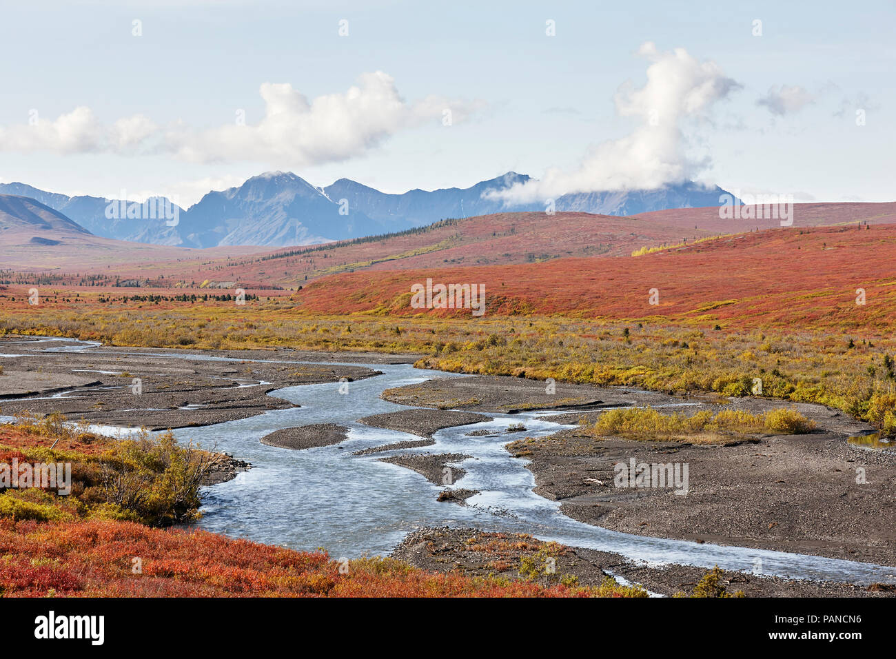 USA, Alaska, Denali National Park, Alaska Range in autumn Stock Photo