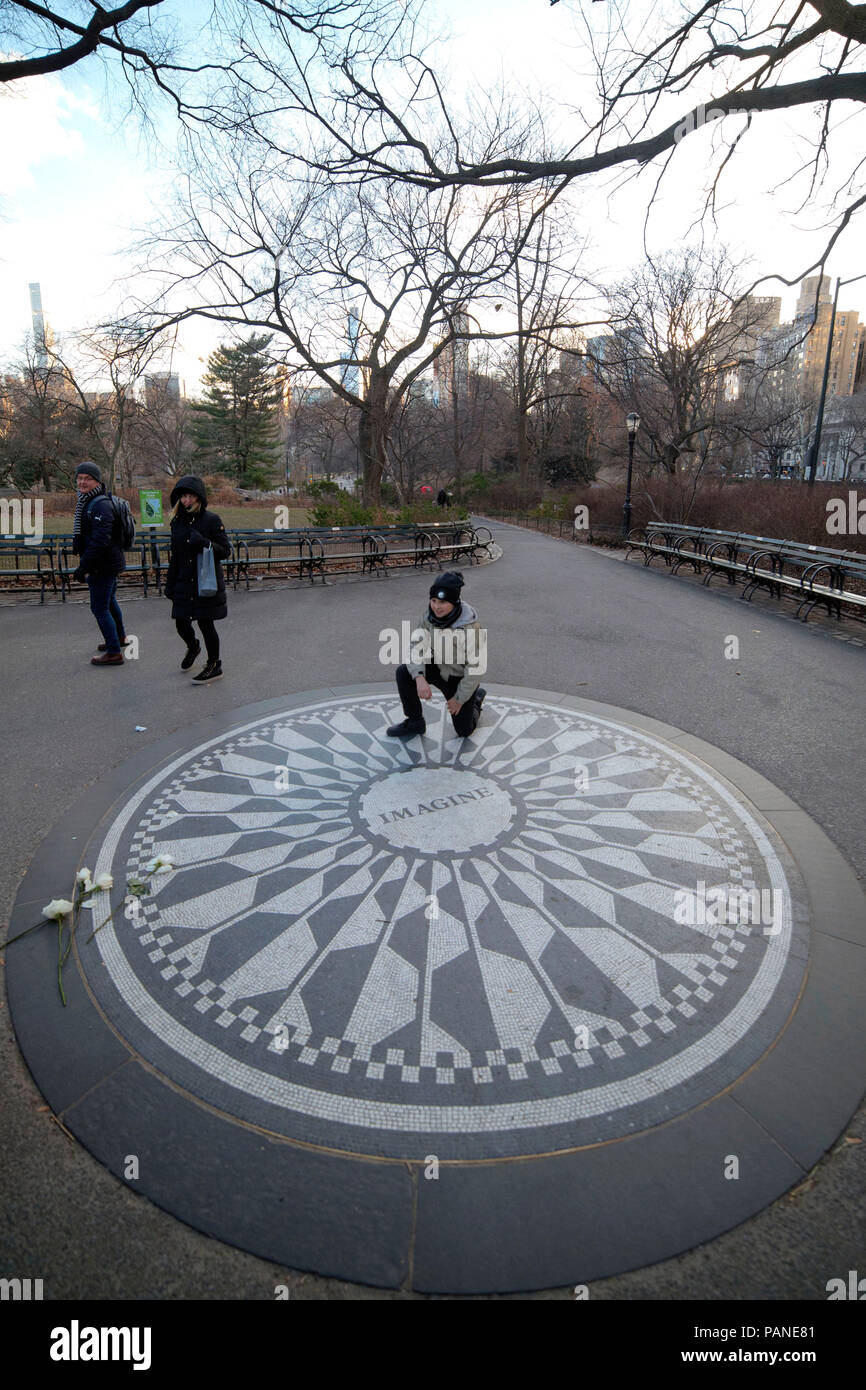 The Imagine mosaic dedicated to the late John Lennon in Central Park