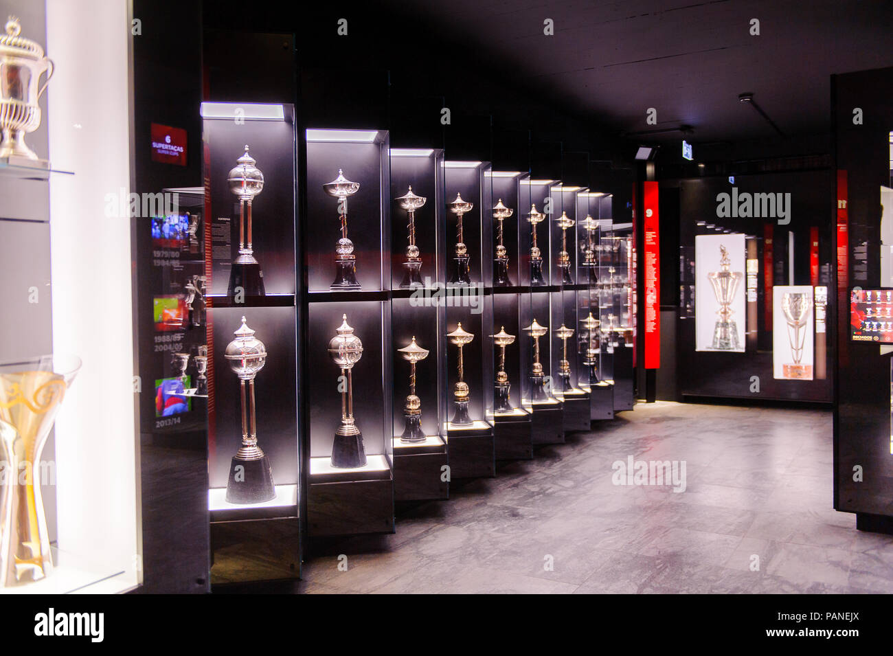 LISBON, PORTUGAL OCT 17, 2016 Trophies at the Museum of Sport Lisboa