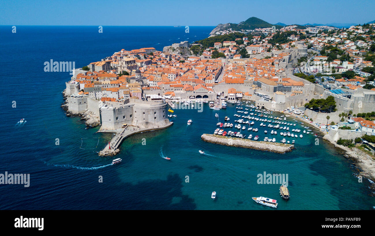 Old City Walls of Dubrovnik, Croatia Stock Photo