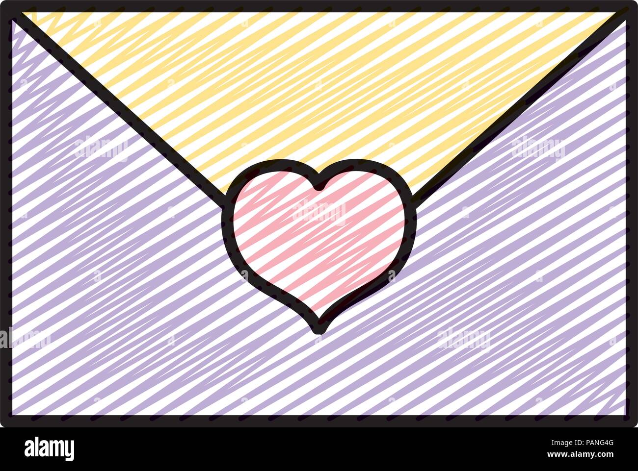 doodle romantic love card with heart style Stock Vector Image & Art - Alamy