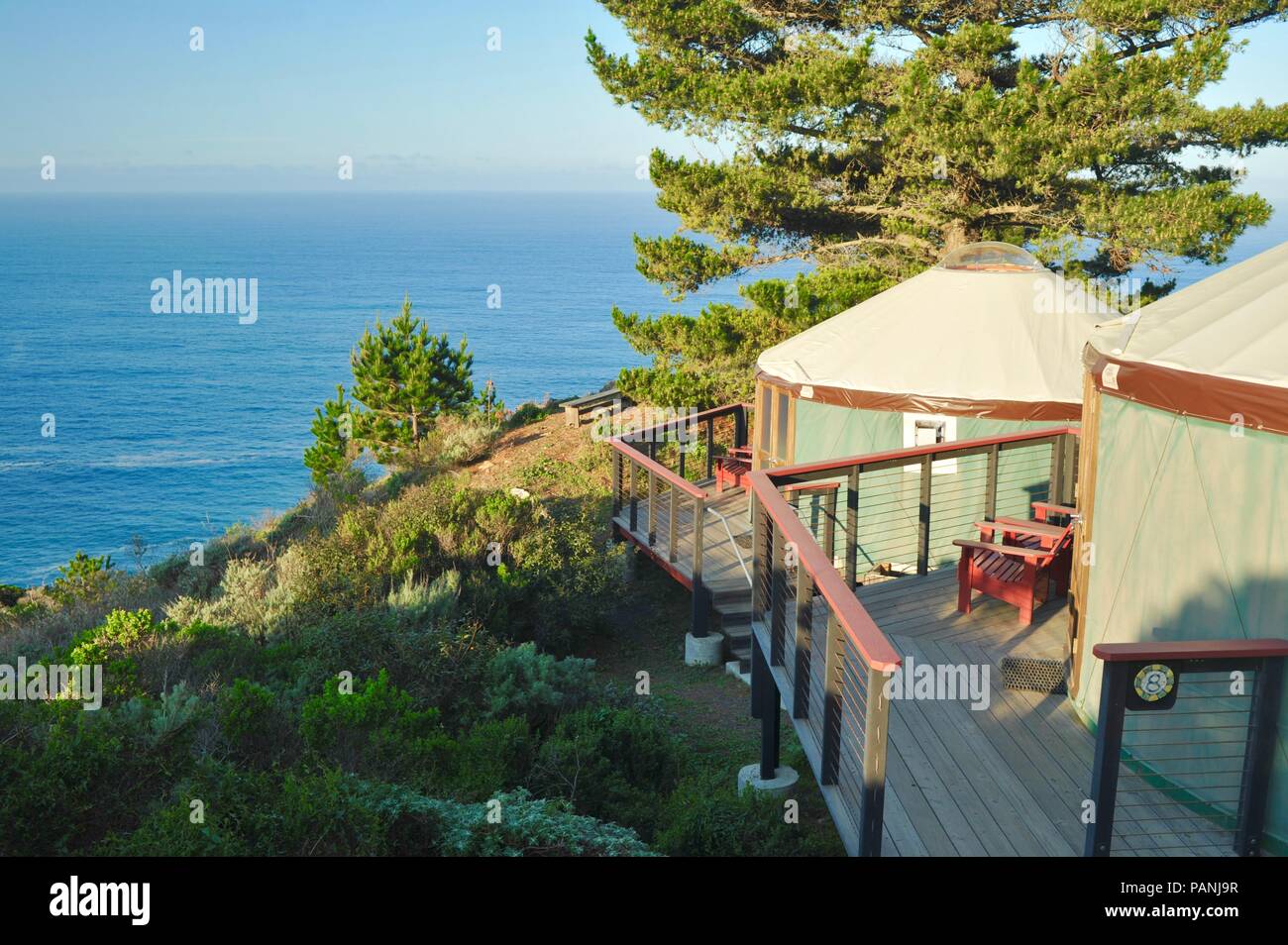 Fabric and wood framed yurt structures for, luxurious, upscale