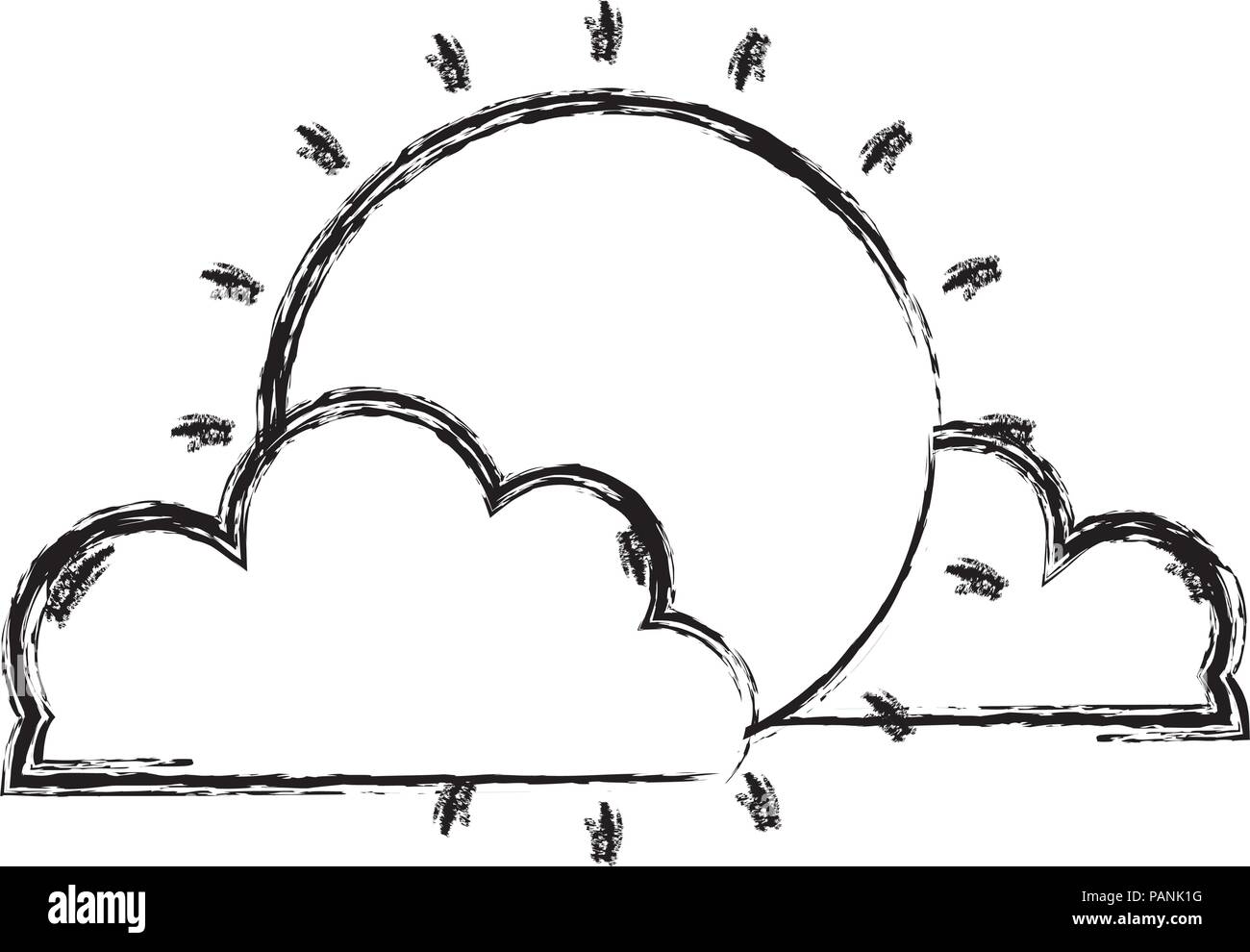 grunge light sun with fluffy clouds weather Stock Vector Image & Art ...