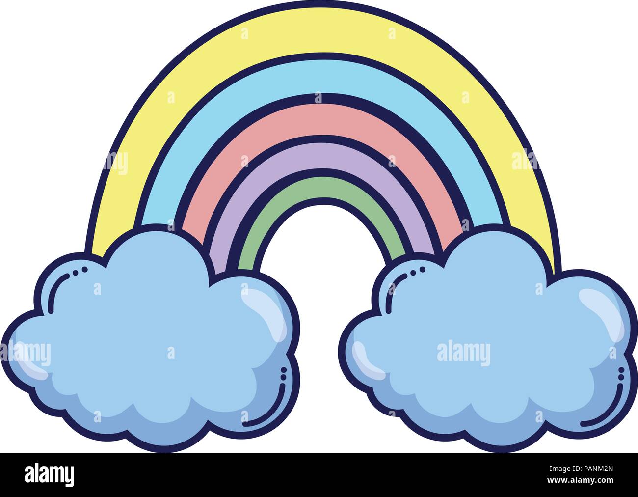 nature rainbow with fluffy clouds in the sky Stock Vector Image & Art ...