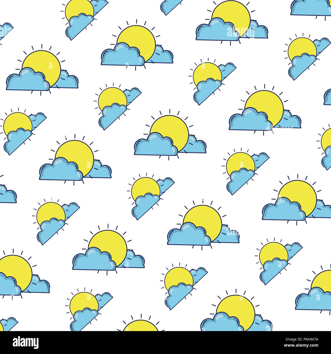 bright sun with fluffy clouds background Stock Vector Image & Art - Alamy