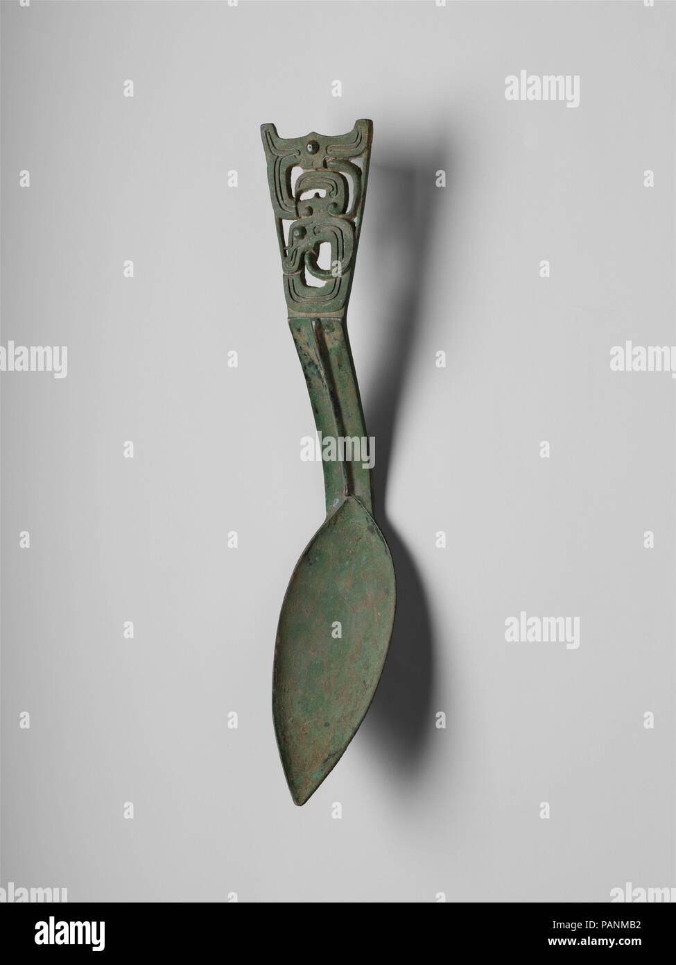 Spoon (Bi). Culture: China. Dimensions: W. 2 1/2 in. (6.4 cm); L. 12 3/4 in. (32.4 cm); Wt. 1 lb. (0.5 kg). Date: late 9th-early 8th century B.C.. Museum: Metropolitan Museum of Art, New York, USA. Stock Photo