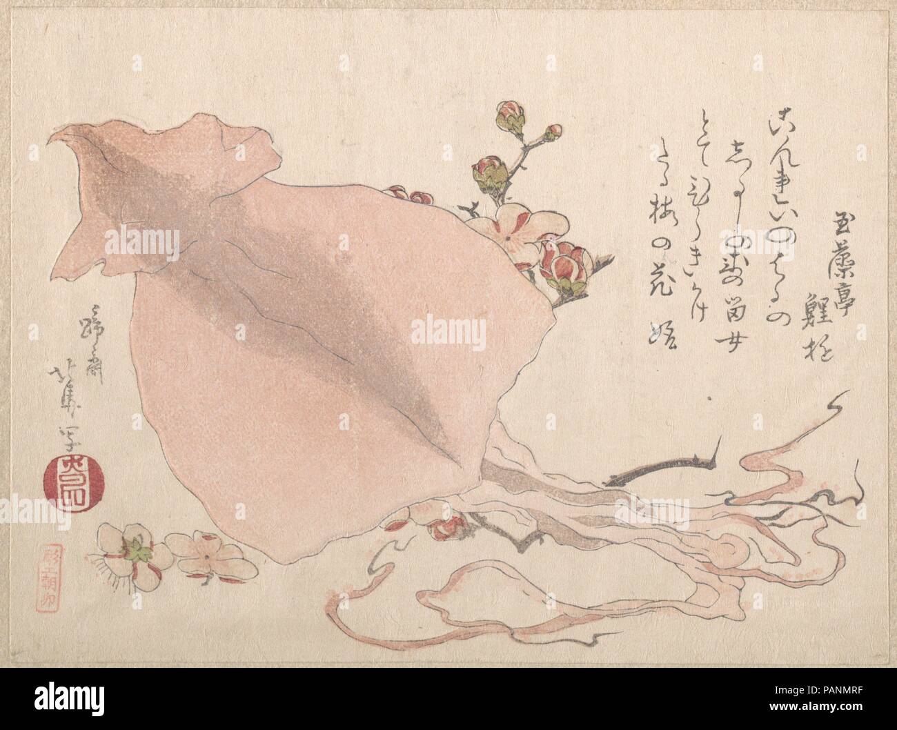 Dried Cuttle-Fish and Plum Blossoms. Artist: Teisai Hokuba (Japanese, 1771-1844). Calligrapher: Chou. Culture: Japan. Dimensions: 5 9/16 x 7 1/2 in. (14.1 x 19.1 cm). Date: early 19th century. Museum: Metropolitan Museum of Art, New York, USA. Stock Photo