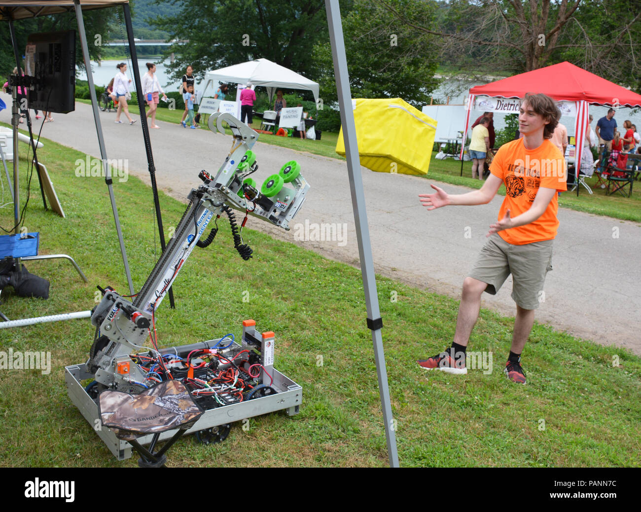 The Tigertrons Robotics Team demonstrate fun robotics at the 14th