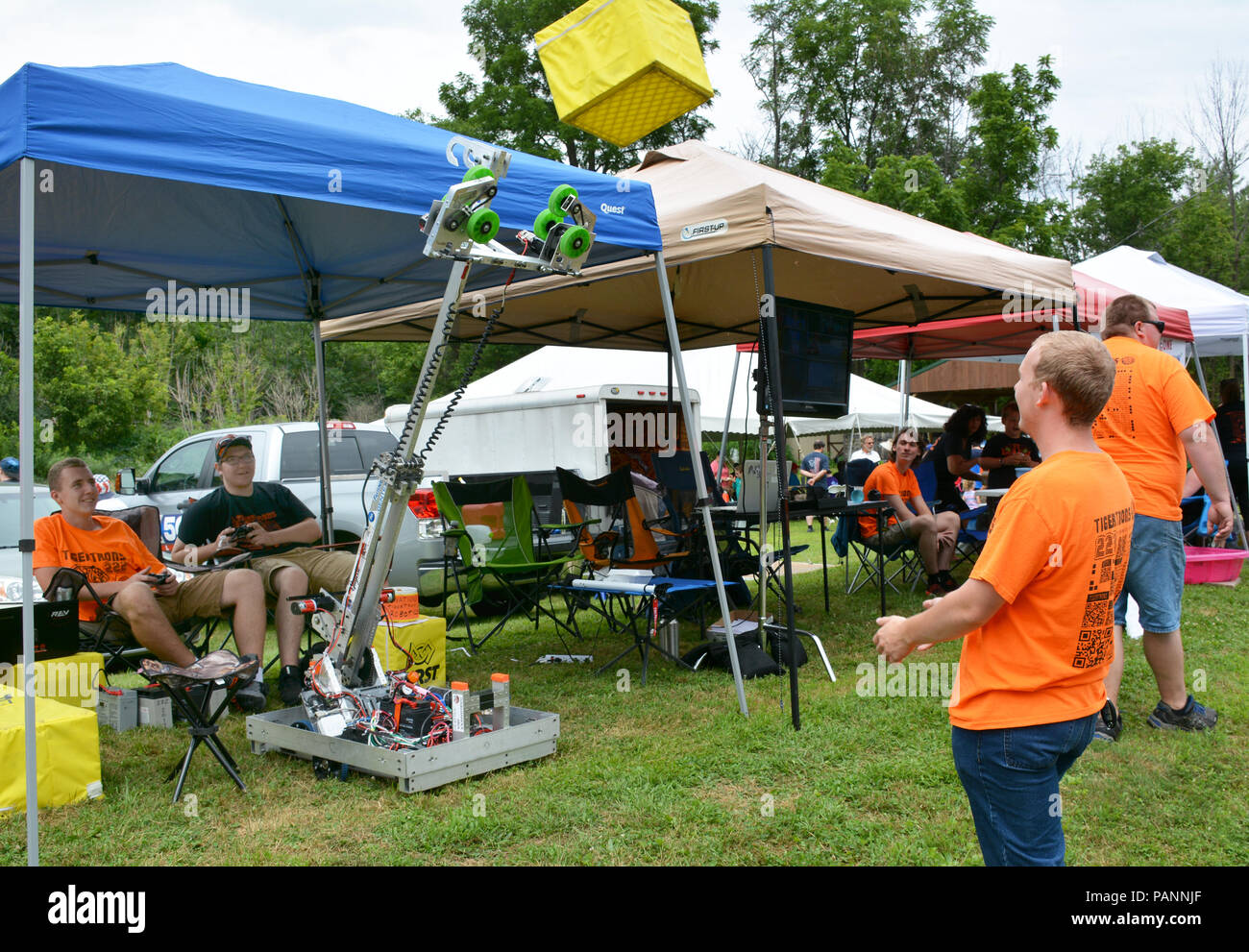 The Tigertrons Robotics Team demonstrate fun robotics at the 14th