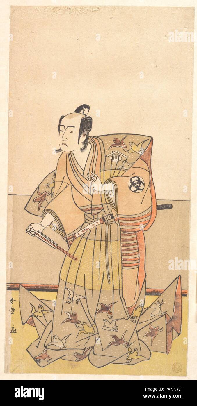 Bando Mitsugoro in the role of Soga no Juro. Artist: Katsukawa Shunsho (Japanese, 1726-1792). Culture: Japan. Dimensions: 11 7/8 x 5 31/32 in. (30.2 x 15.2 cm). Date: 1781. Museum: Metropolitan Museum of Art, New York, USA. Stock Photo