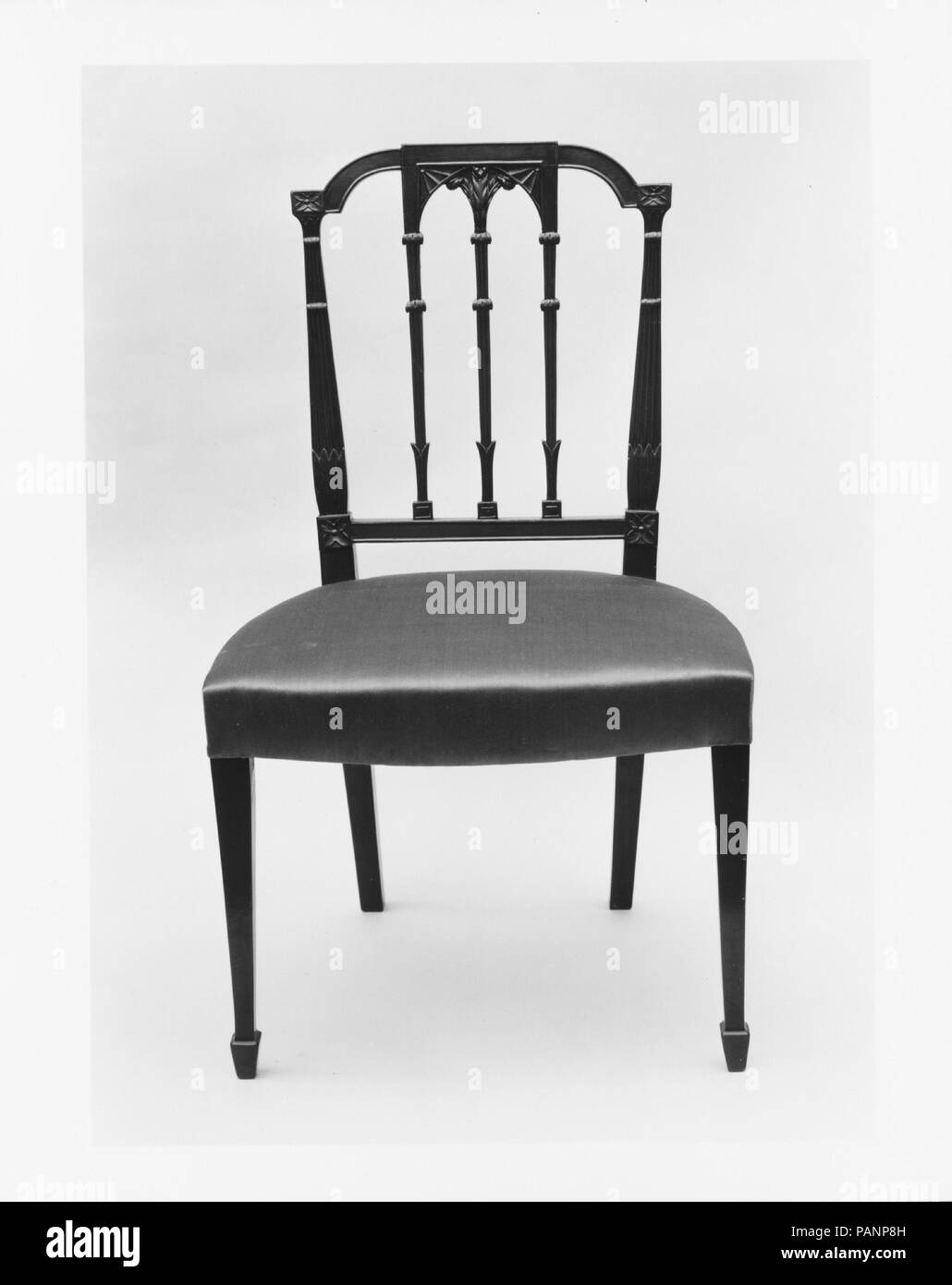 Side Chair. Culture: American. Dimensions: 37 x 21 x 18 in. (94 x 53.3 x 45.7 cm). Date: 1795-1810. Museum: Metropolitan Museum of Art, New York, USA. Stock Photo