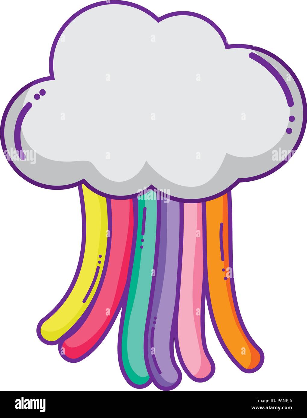fluffy cloud with nice rainbow in the sky Stock Vector Image & Art - Alamy