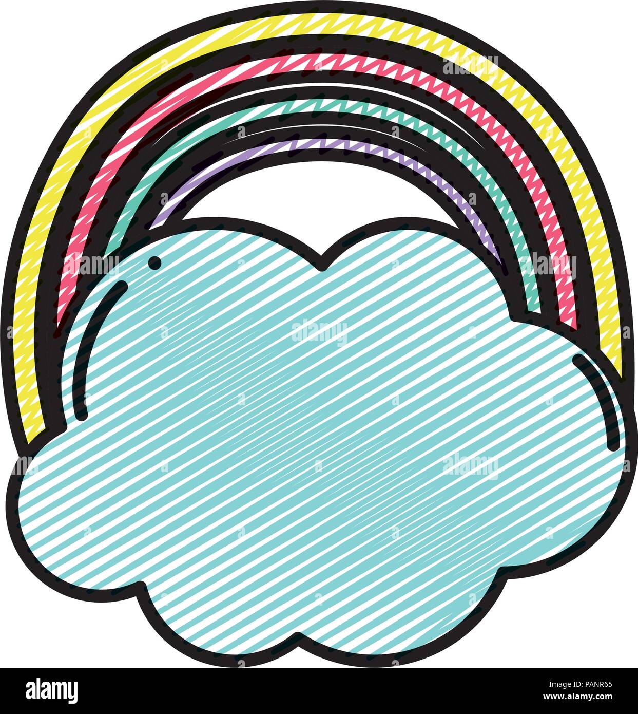 doodle nature rainbow weather decoration and cloud Stock Vector Image ...