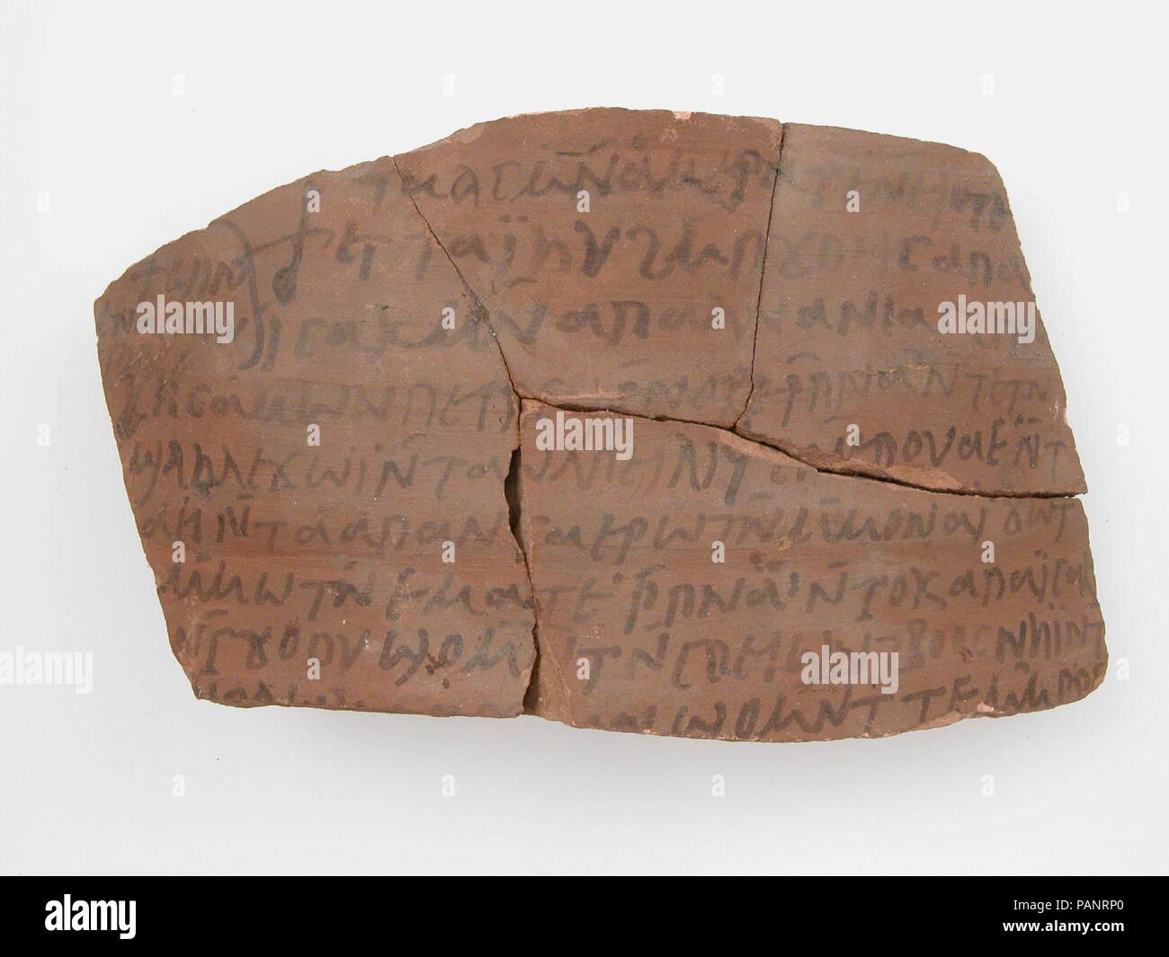 Ostrakon. Culture: Coptic. Dimensions: 5 15/16 x 3 7/16 in. (15.1 x 8.8 cm). Date: 7th century. Museum: Metropolitan Museum of Art, New York, USA. Stock Photo