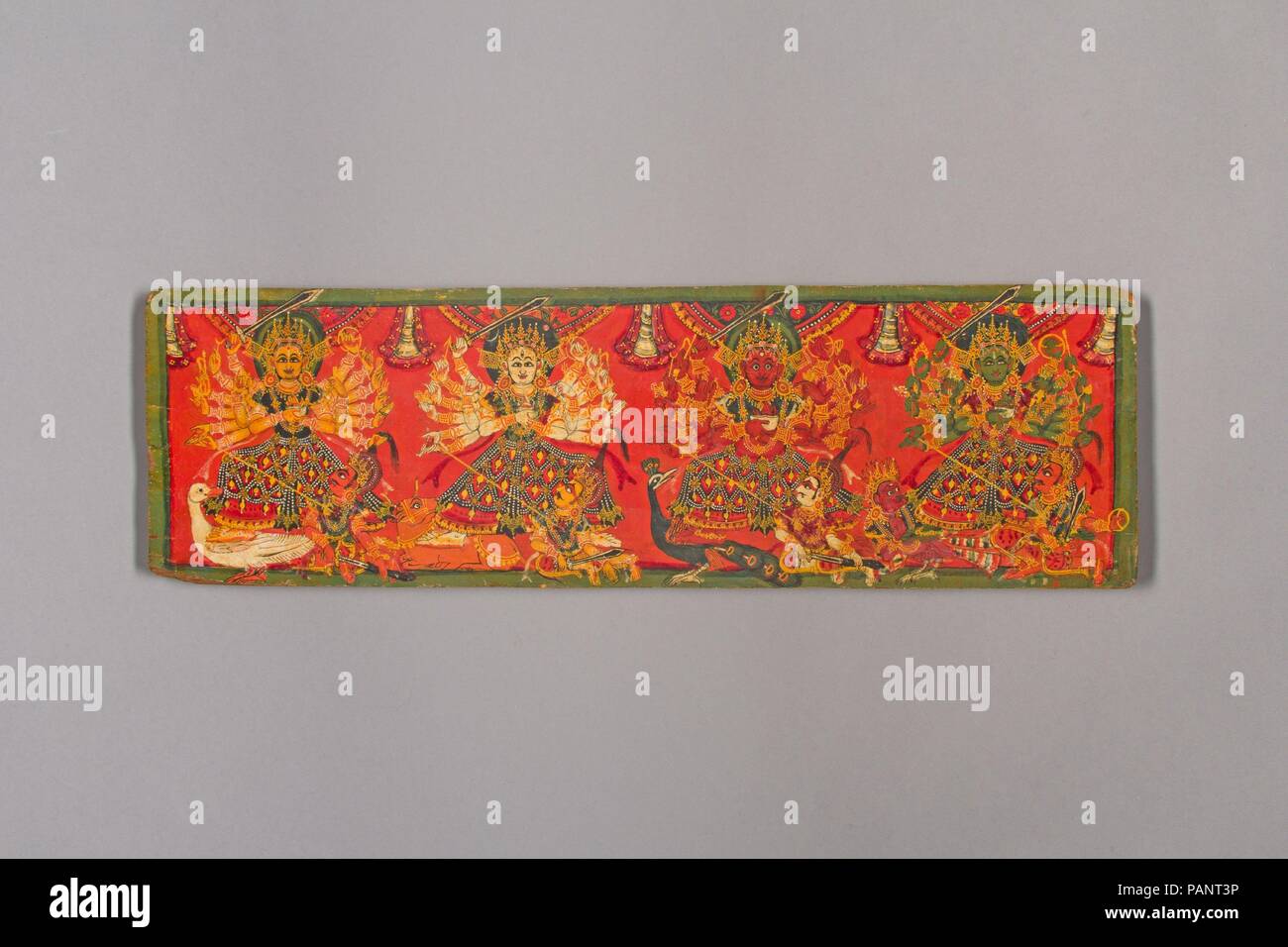 Book Cover With Four Durgas Culture Nepal Kathmandu Valley Dimensions 4 1 2 X 14 1 2 In 11 4 X 36 8 Cm Date 18th Century Museum Metropolitan Museum Of Art New York Usa Stock Photo Alamy