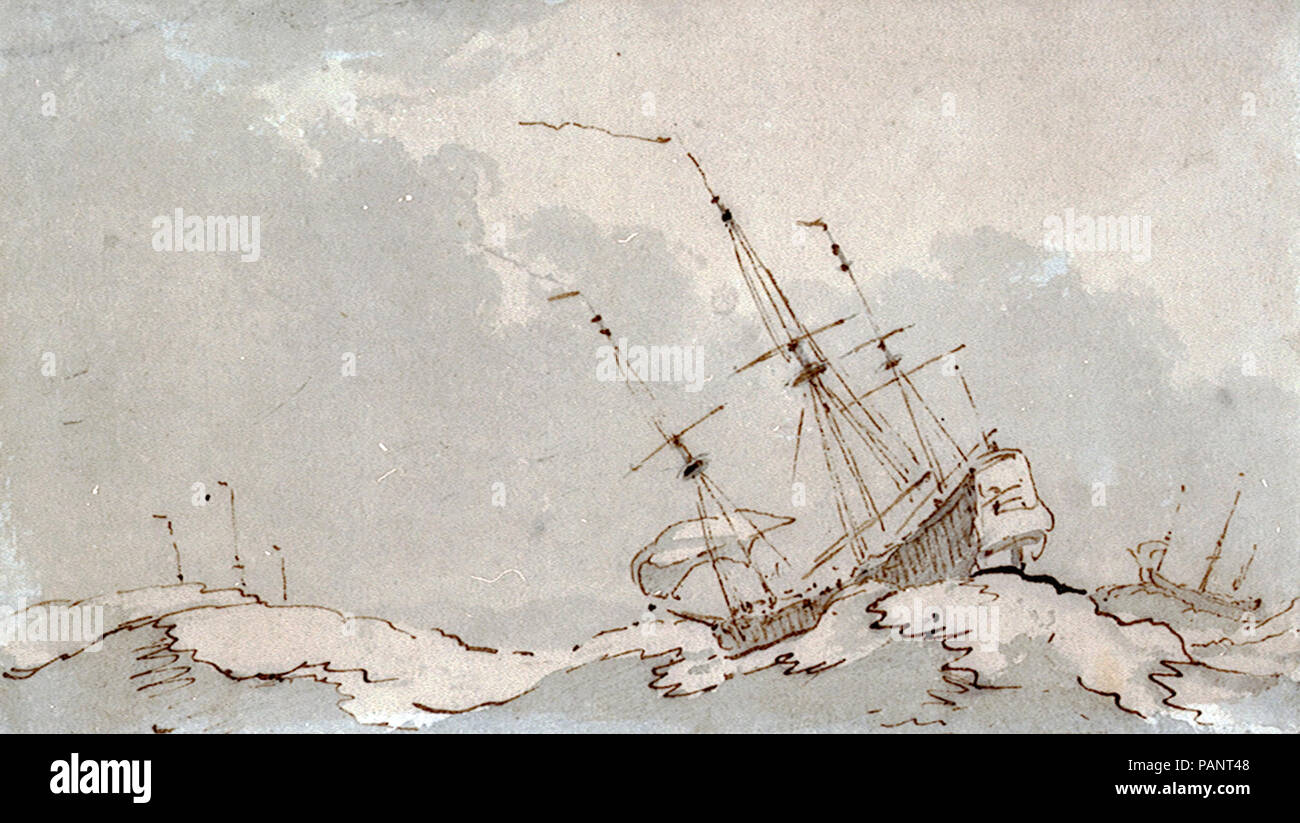 Scudding A ship scudding in a heavy sea Stock Photo - Alamy