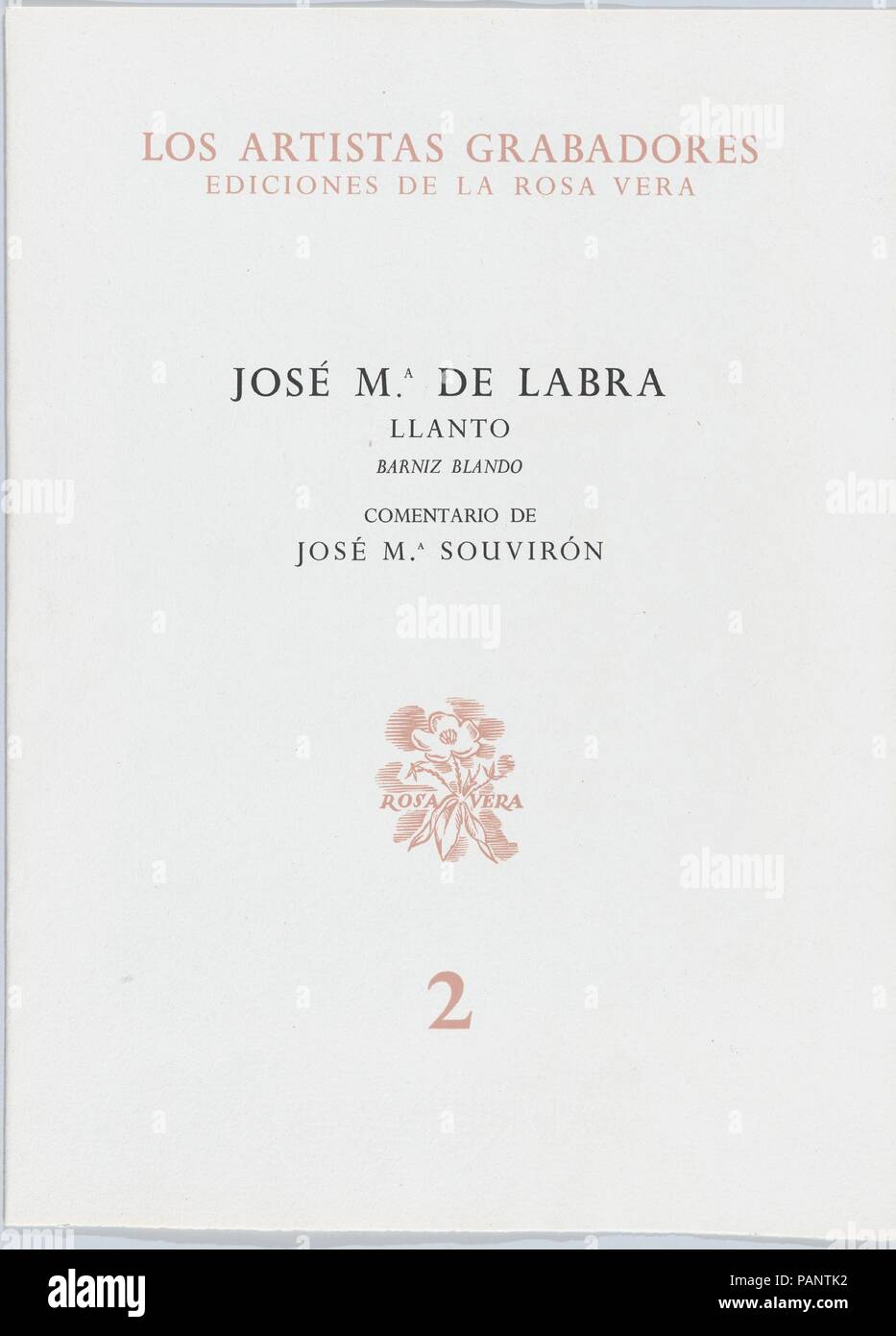'Llanto', abstract head (number 2). Artist: José Maria de Labra (Spanish, La Coruña 1925-1994 Palma de Mallorca). Author: José Maria Souvirón (Spanish, Málaga 1904-1973 Málaga). Dimensions: Sheet: 13 3/8 × 19 1/2 in. (34 × 49.5 cm)  Plate: 9 13/16 × 6 7/8 in. (25 × 17.4 cm). Publisher: Ediciones de la Rosa Vera (Spanish). Date: ca. 1959. Museum: Metropolitan Museum of Art, New York, USA. Stock Photo