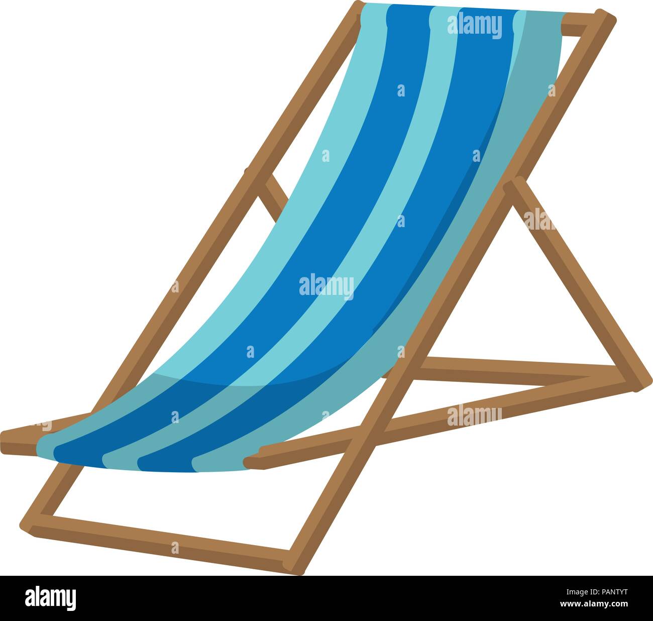 Comfortable Beach Chair Object Style Stock Vector Art