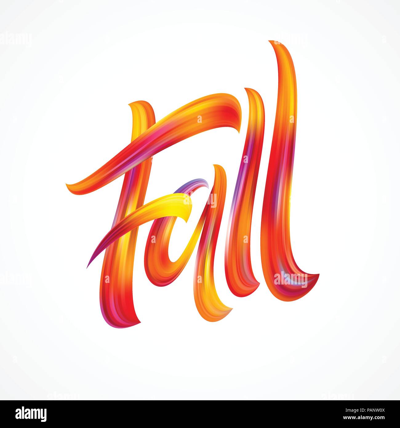 Fall Modern colorful flow lettering. Vector illustration Stock Vector