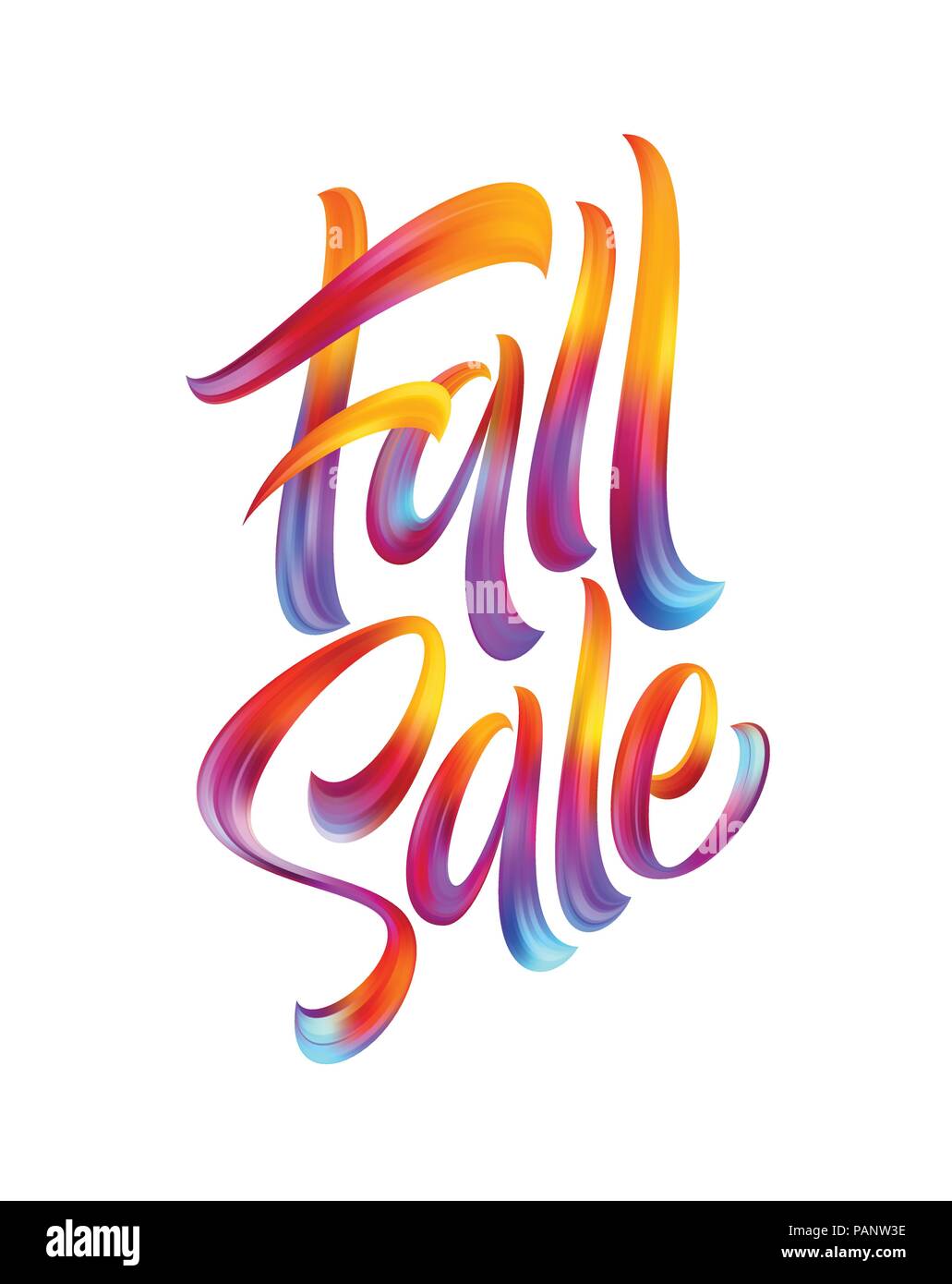 Autumn season hand lettering Fall Sale. Modern brush calligraphy isolated on white background. Vector illustration Stock Vector