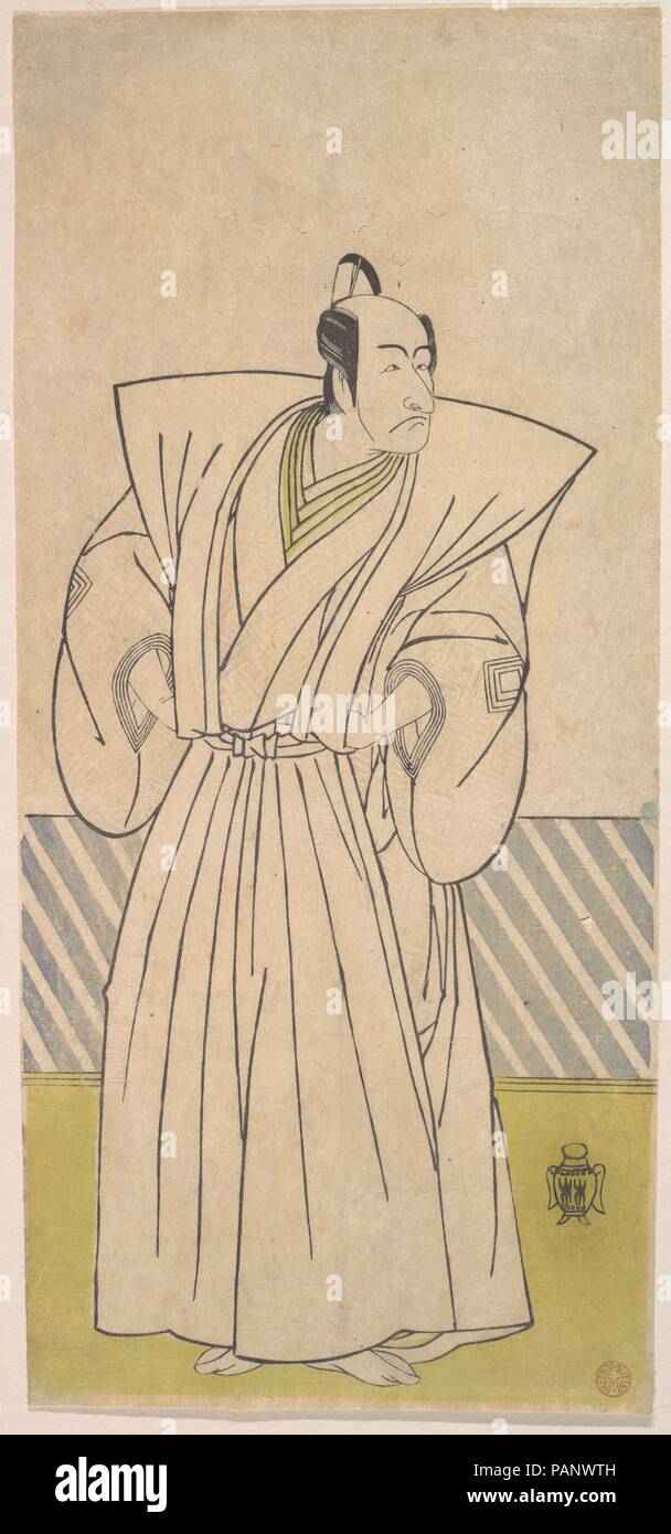 The Fifth Ichikawa Danjuro as a Samurai of High Rank. Artist: Katsukawa Shunsho (Japanese, 1726-1792). Culture: Japan. Dimensions: 12 3/4 x 5 3/4 in. (32.4 x 14.6 cm). Museum: Metropolitan Museum of Art, New York, USA. Stock Photo