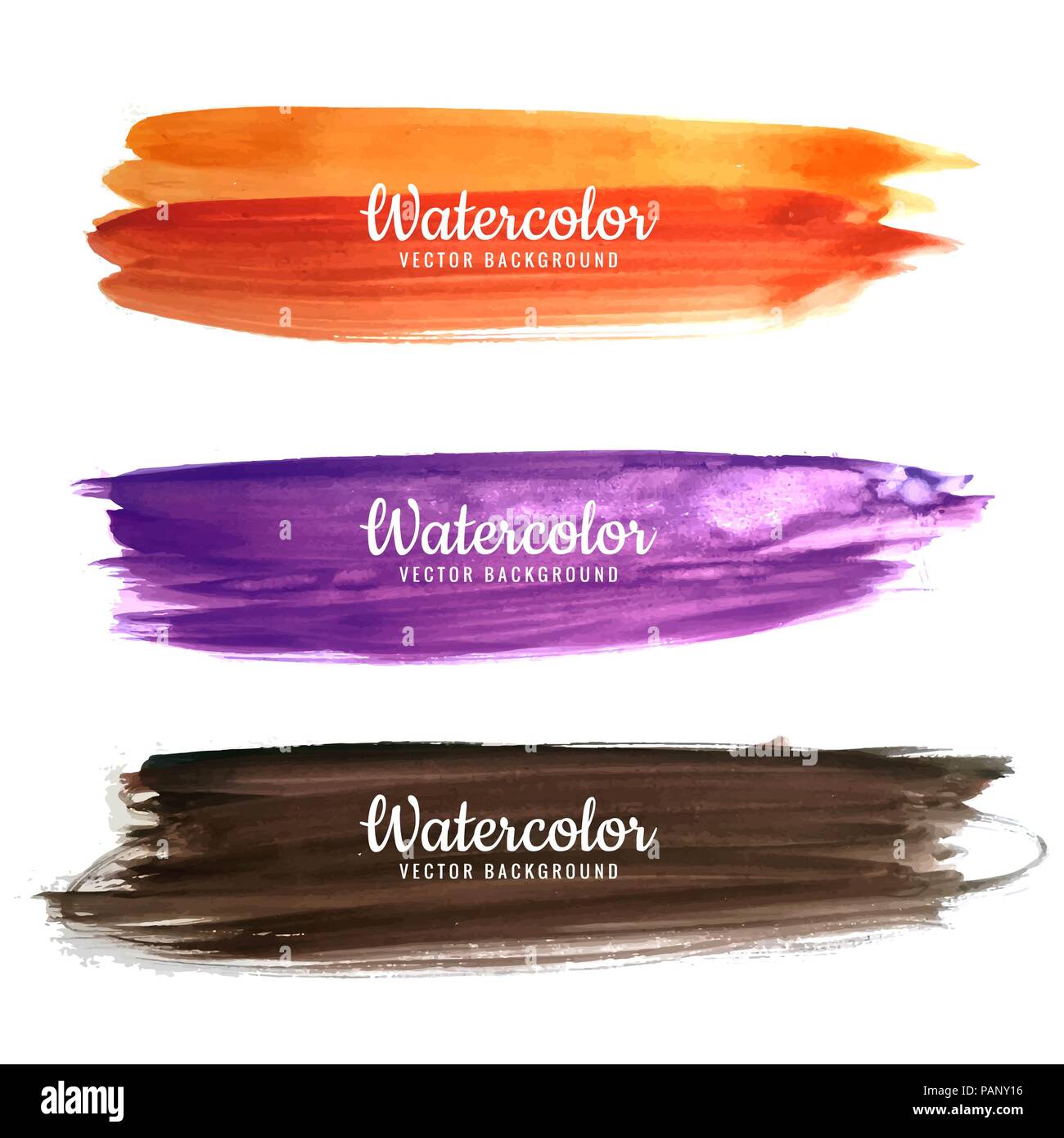 Abstract colorful watercolor stroke design set Stock Photo - Alamy