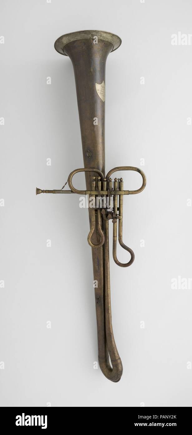Contrabass Valve Ophicleide in D. Culture: Austrian. Dimensions: 59 1/2 ...