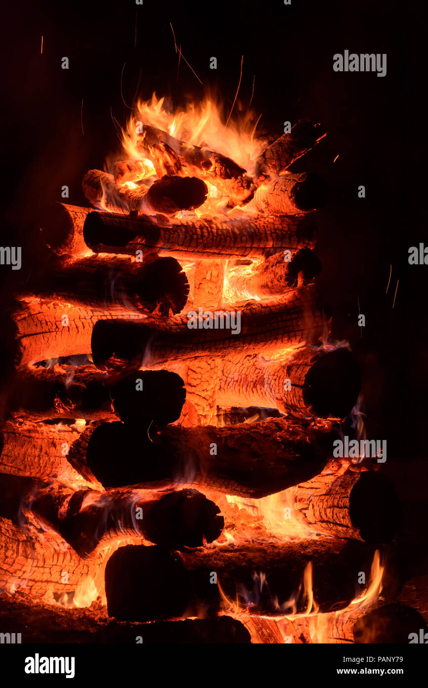 Folk festival bonfire of Saint John typical of folklore and Brazilian