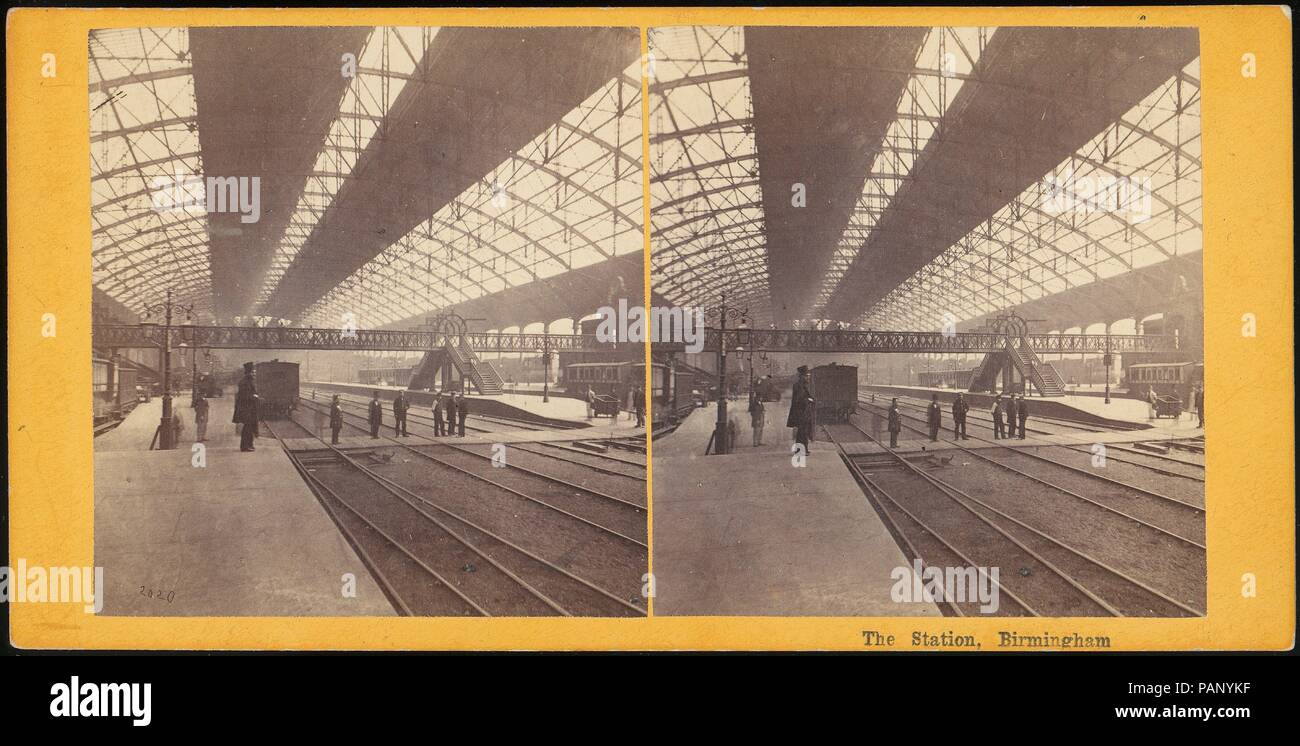 [Group of 6 Early Stereograph Views of Birmingham, England]. Artist: Unknown (British). Dimensions: Mounts: 8.5 x 17 cm (3 3/8 x 6 11/16 in.). Date: 1860s-80s. Museum: Metropolitan Museum of Art, New York, USA. Stock Photo