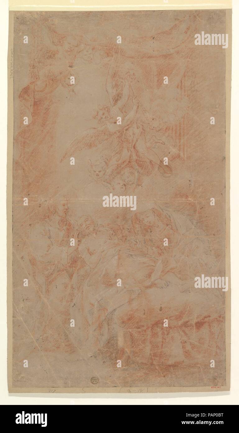 Death of Saint Joseph. Artist: Anonymous, Italian. Dimensions: 20 1/2 x 11 5/8 in. (52 x 29.6 cm). Museum: Metropolitan Museum of Art, New York, USA. Stock Photo