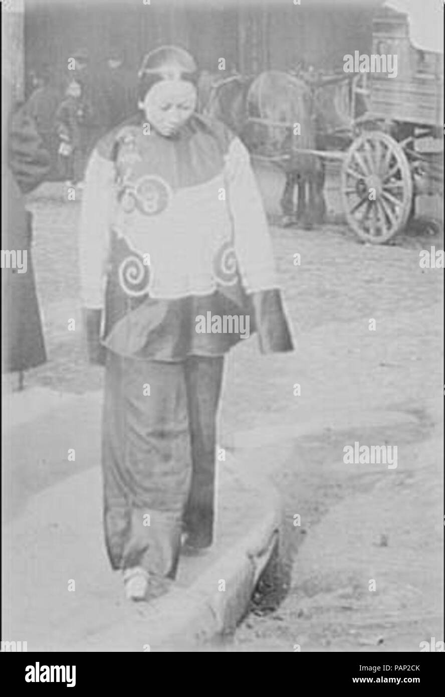 A slave girl in holiday attire Chinatown San Francisco Stock Photo Alamy