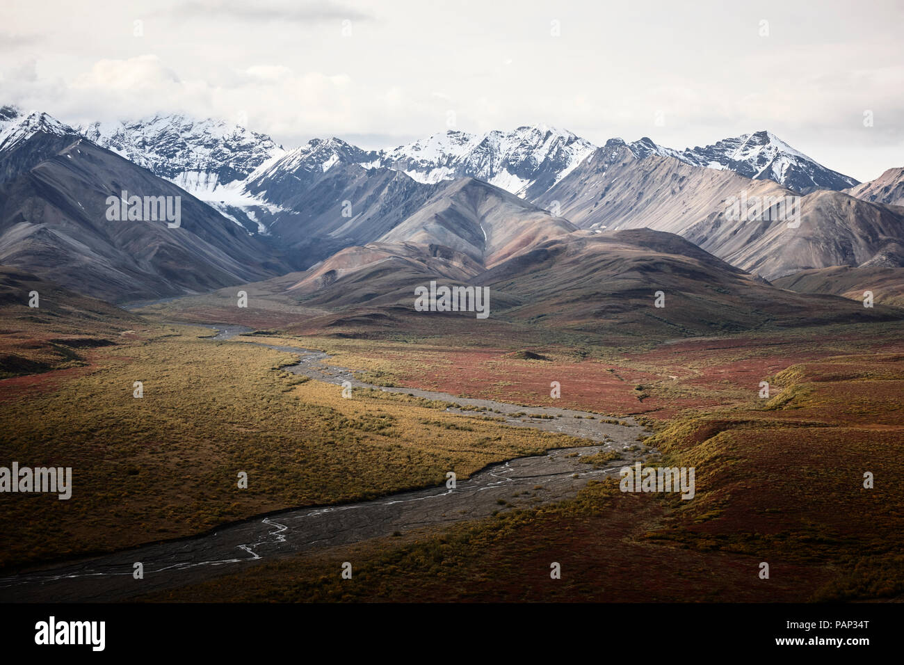 USA, Alaska, Denali National Park, Alaska Range in autumn Stock Photo