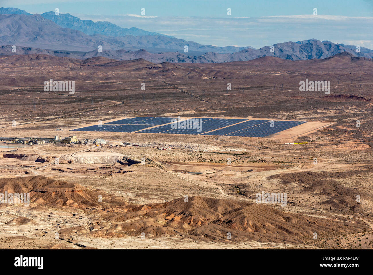 Solar power bank, Las Vegas, Nevada, United States of America, Tuesday, May 29, 2018. Stock Photo