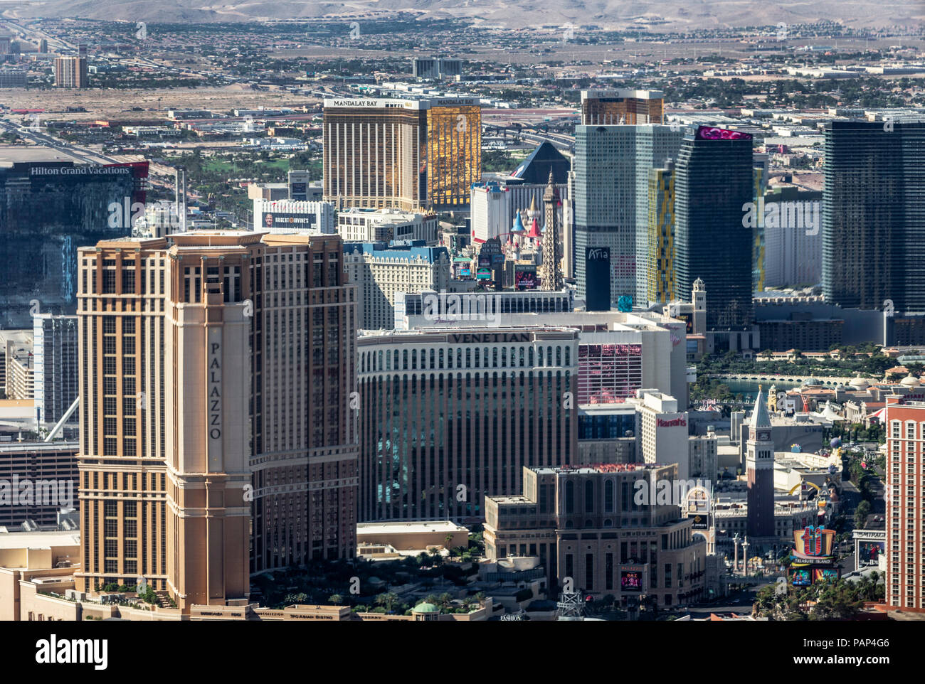 Las Vegas Aerial, Nevada, United States of America, Tuesday, May 29, 2018. Stock Photo