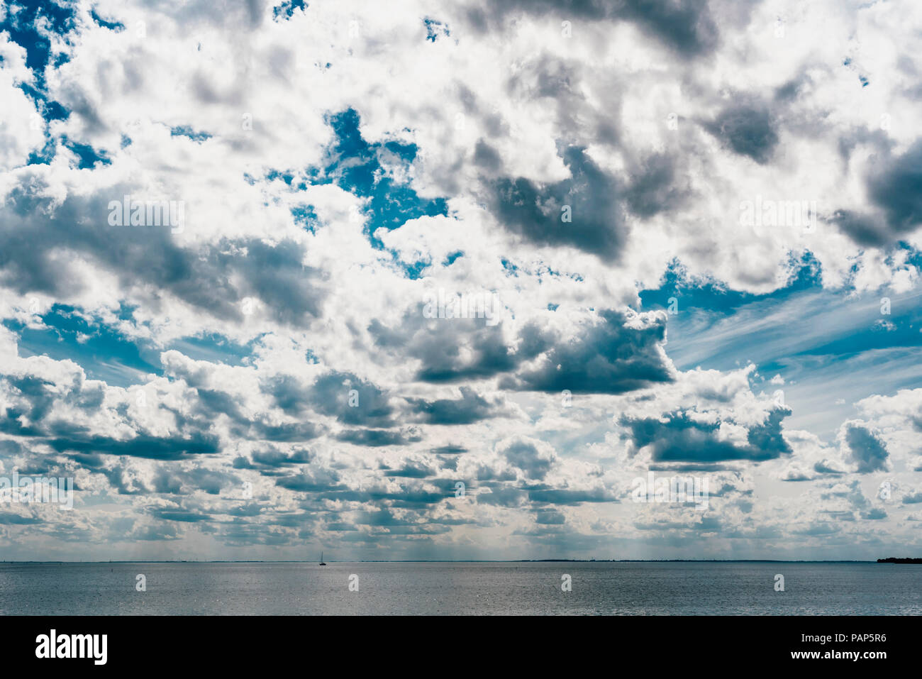Germany, Ruegen, Baltic sea under cloudy sky Stock Photo