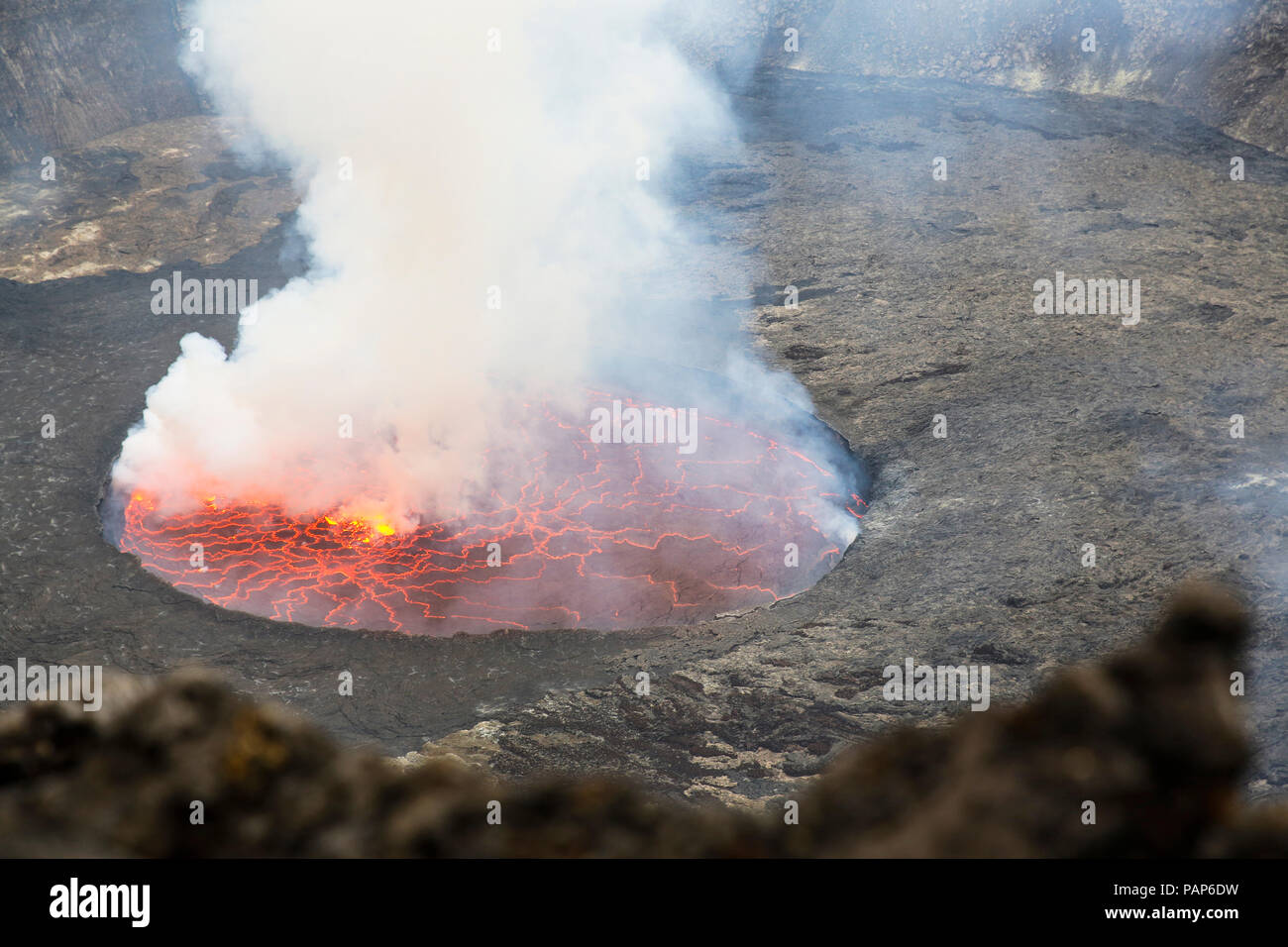 Africa, Democratic Republic of Congo, Virunga National Park, Nyiragongo volcano Stock Photo