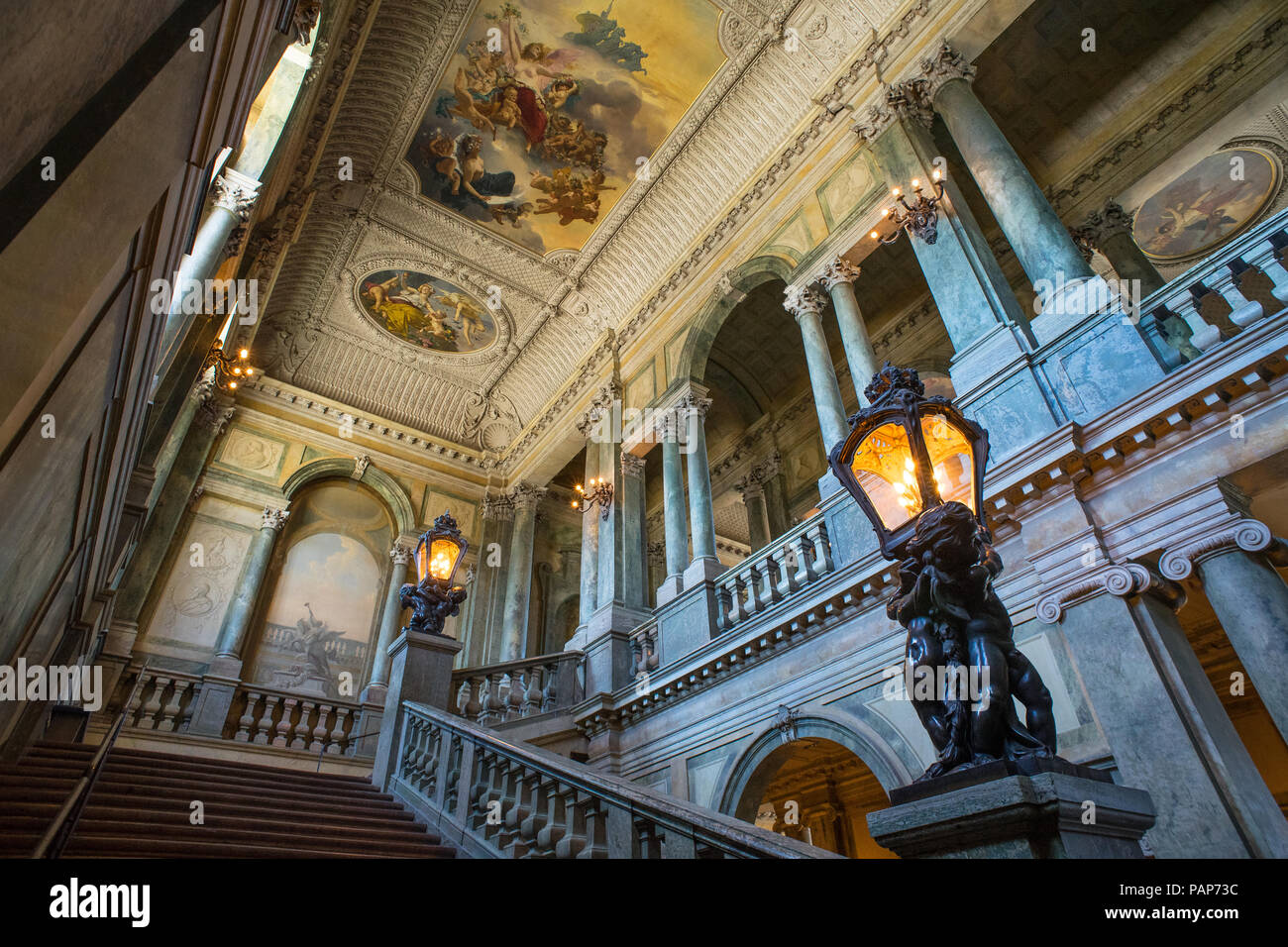 the western stairwell in the stockholm palace Stock Photo