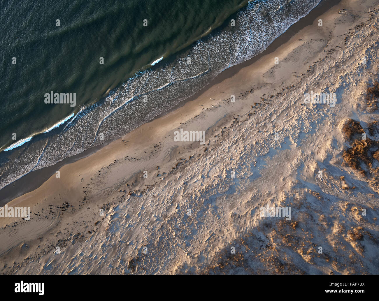 USA, Virginia, Aerial view of Virginia Coast Reserve, Atlantic Ocean, beach Stock Photo
