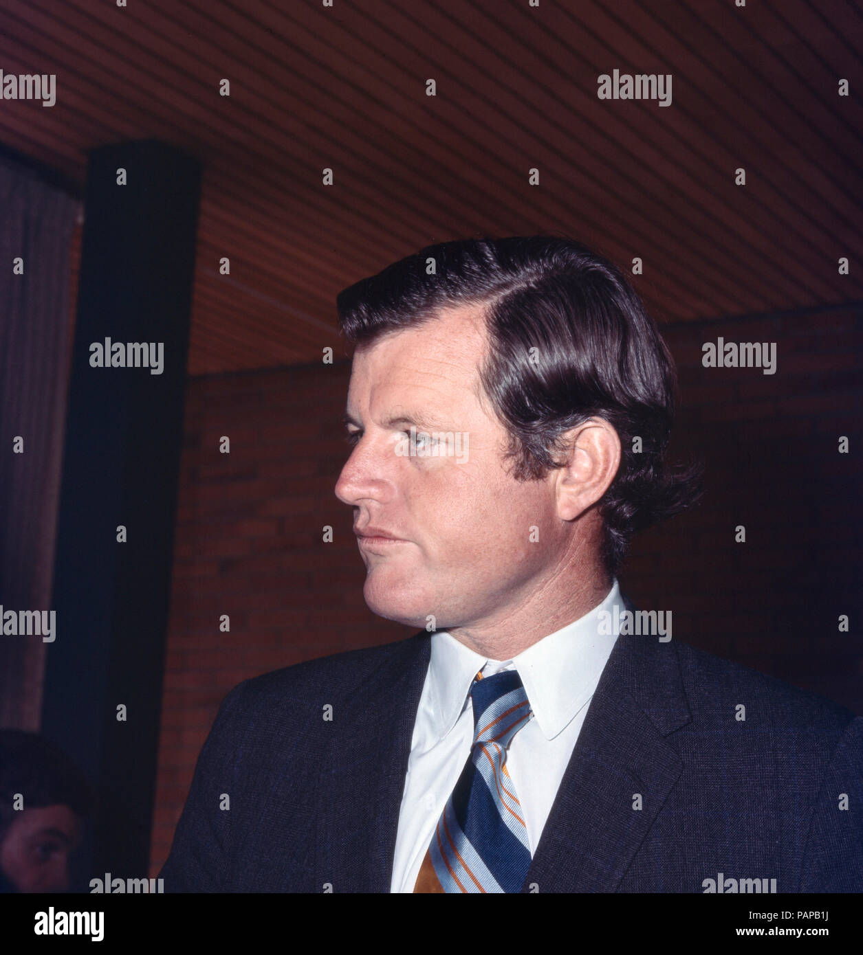 Der amerikanische Senator Edward Ted Kennedy bei einem Besuch in Bonn, Deutschland 1971. American senator Edward Ted Kennedy visiting Bonn, Germany 1971. Stock Photo