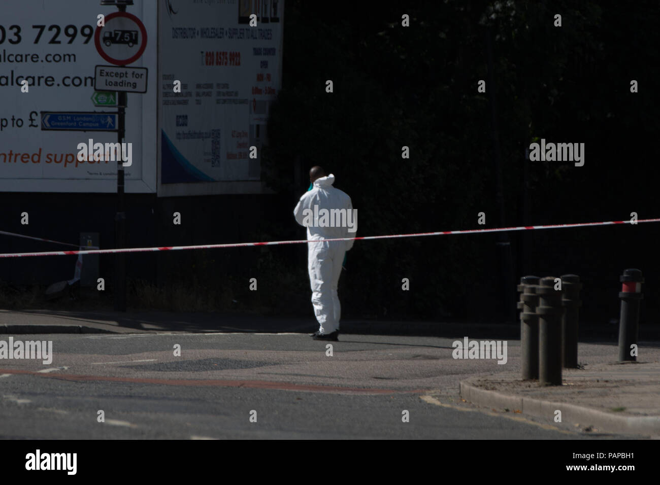 Murder crime scene at Greenford Station, Oldfield Lane, Greenford.  Featuring: Atmosphere, View Where: London, England, United Kingdom When: 23 Jun 2018 Credit: Wheatley/WENN Stock Photo