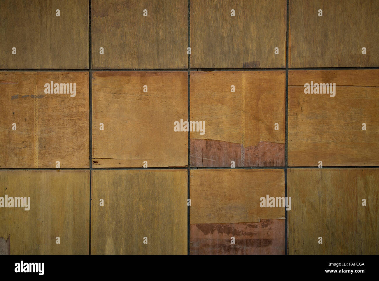 Squares of plywood texture background Stock Photo