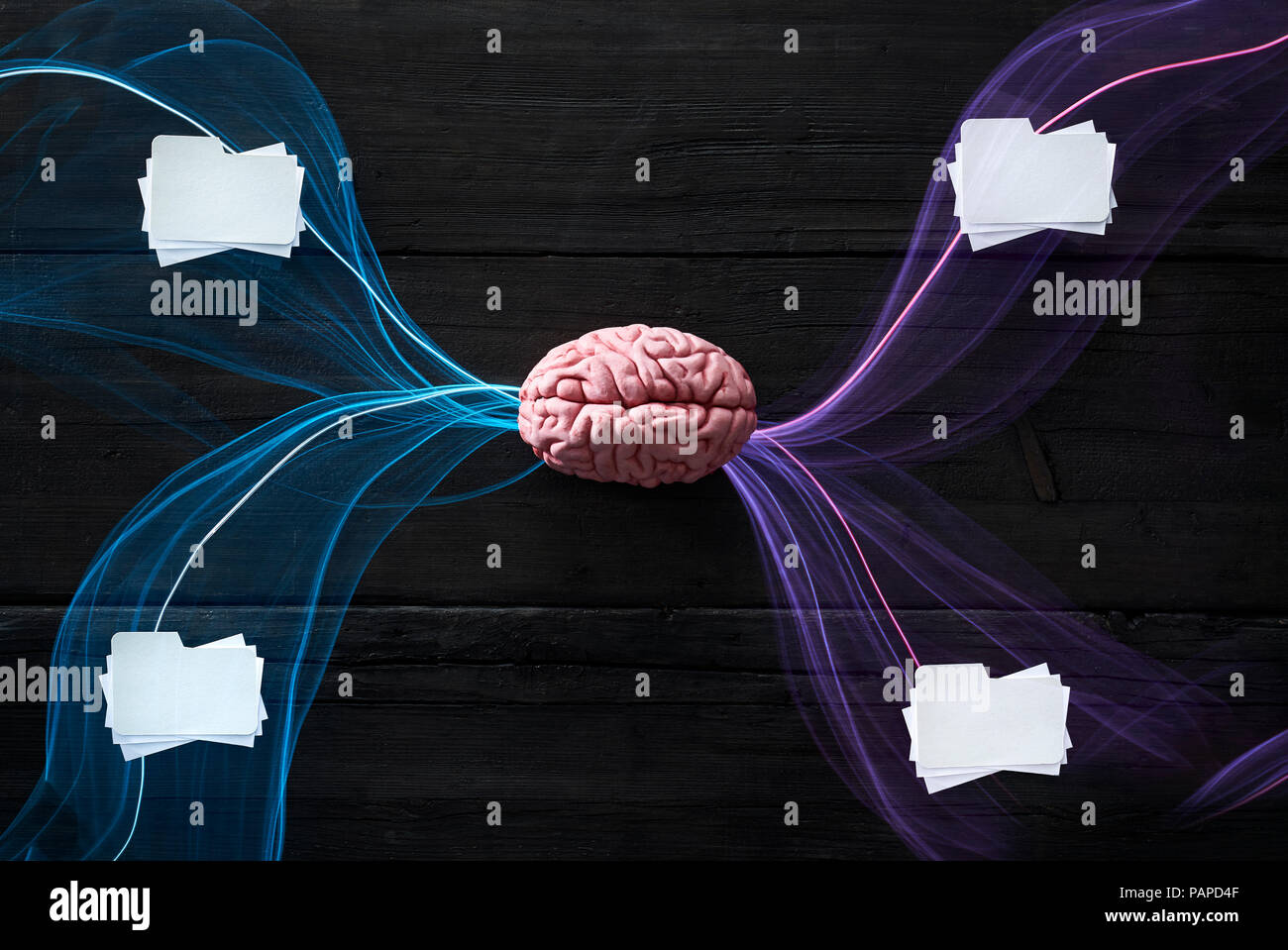 Brain and light waves symbolizing data flow Stock Photo - Alamy