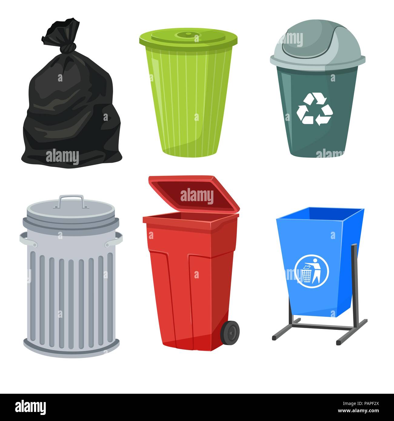 trash containers set Stock Vector Image & Art Alamy