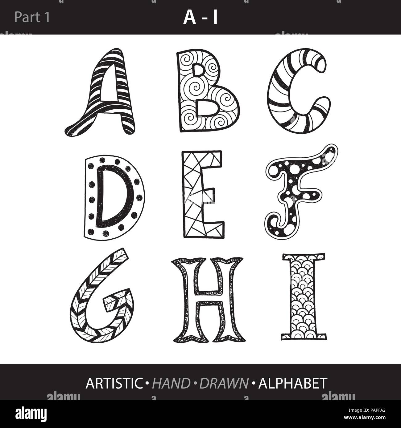vector hand drawn alphabet Stock Vector Image & Art - Alamy