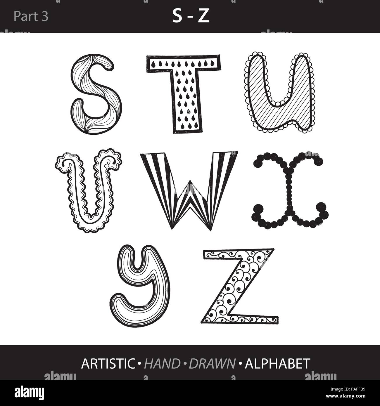 vector hand drawn alphabet Stock Vector Image & Art - Alamy