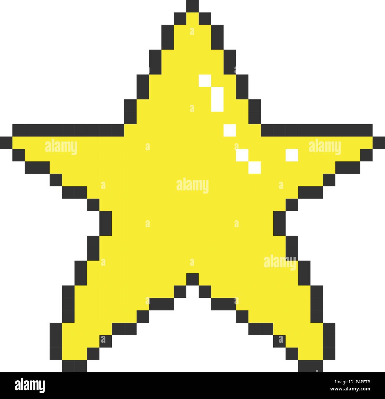 Vector pixel art star Stock Vector