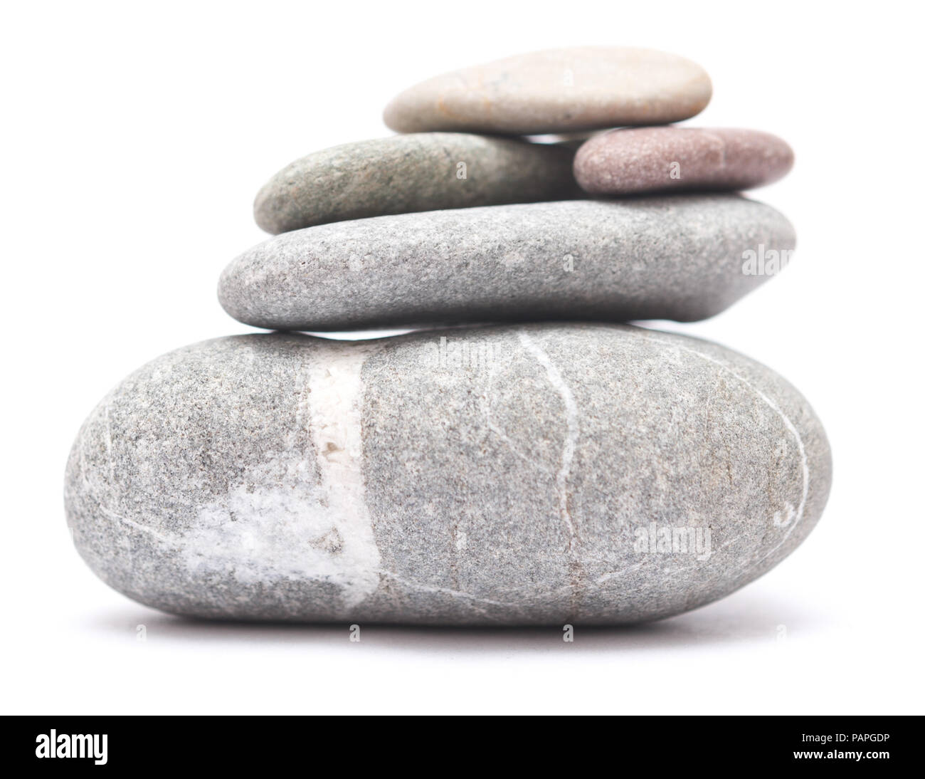 Stone tower isolated on white background Stock Photo - Alamy