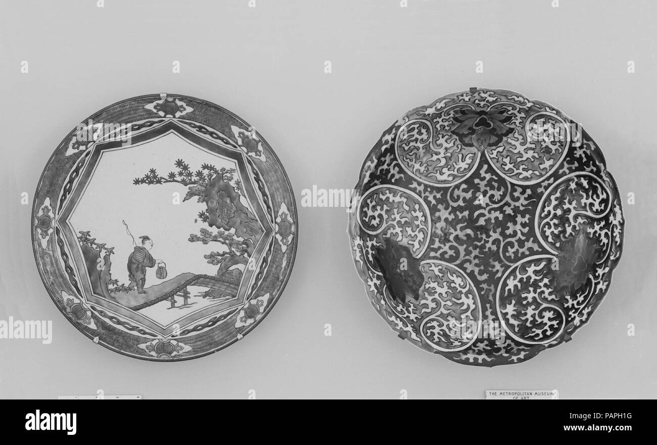 Plate. Culture: Japan. Dimensions: Diam. 12 1/2 in. (31.8 cm). Date: ca. 1850. Museum: Metropolitan Museum of Art, New York, USA. Stock Photo