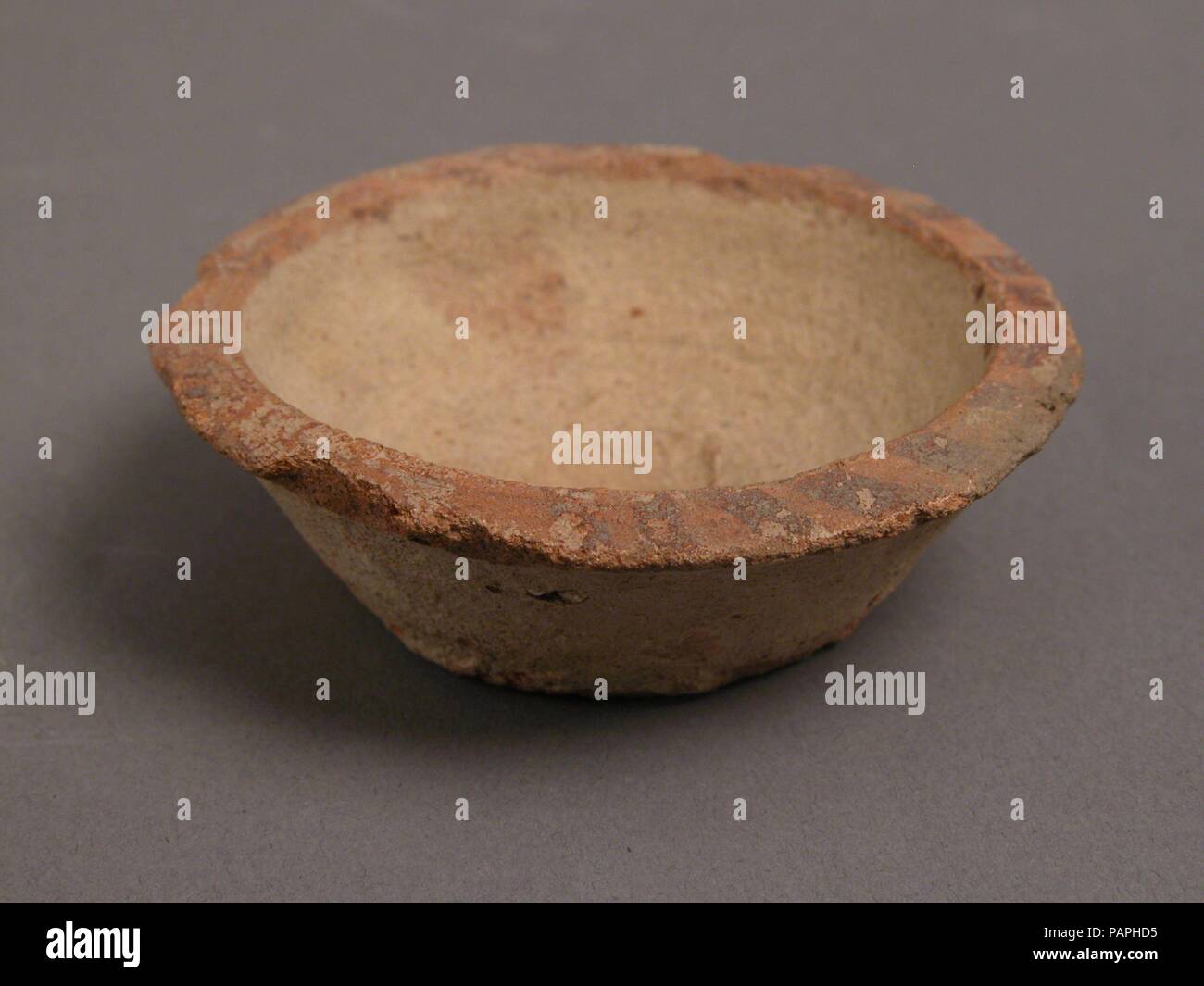 Bowl. Culture: Coptic. Dimensions: H: 1 3/16 in. (2.1 cm); Diameter: 2 7/16 in. (6.2 cm). Date: 4th-7th century. Museum: Metropolitan Museum of Art, New York, USA. Stock Photo