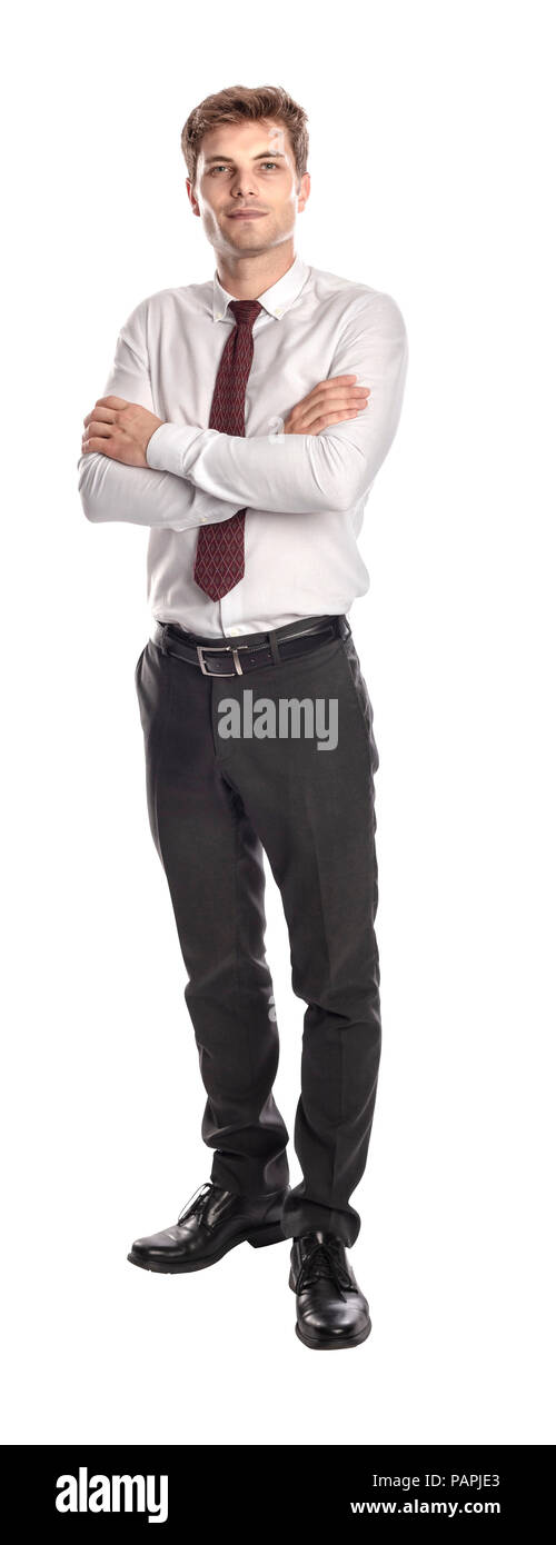 standing businessman isolated on white background crossed arms Stock ...